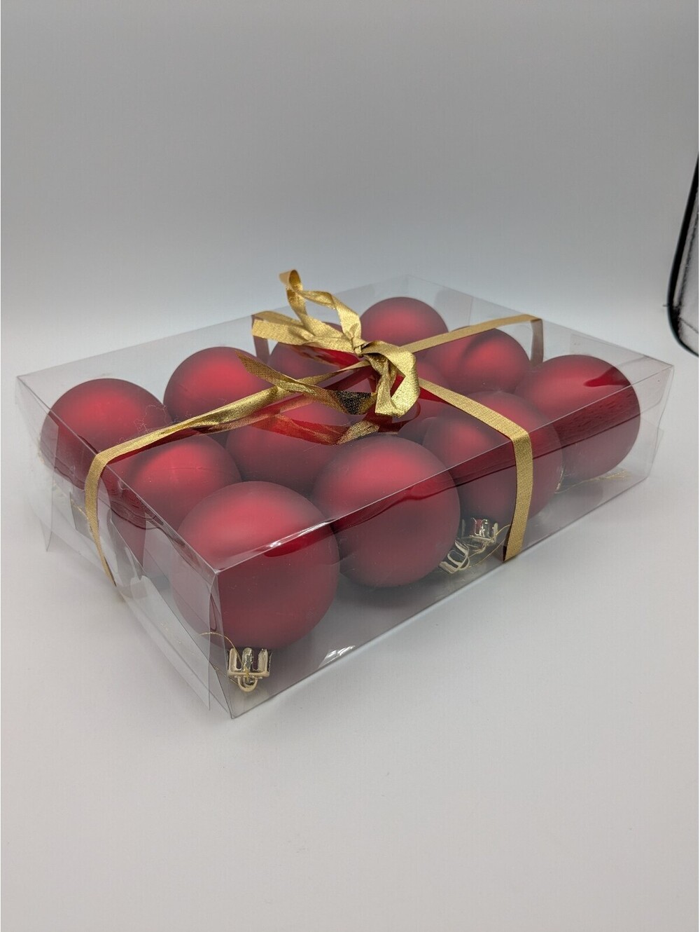 IKEA Matte Red Christmas Baubles Ornaments, Set of 12, Vintage 1999